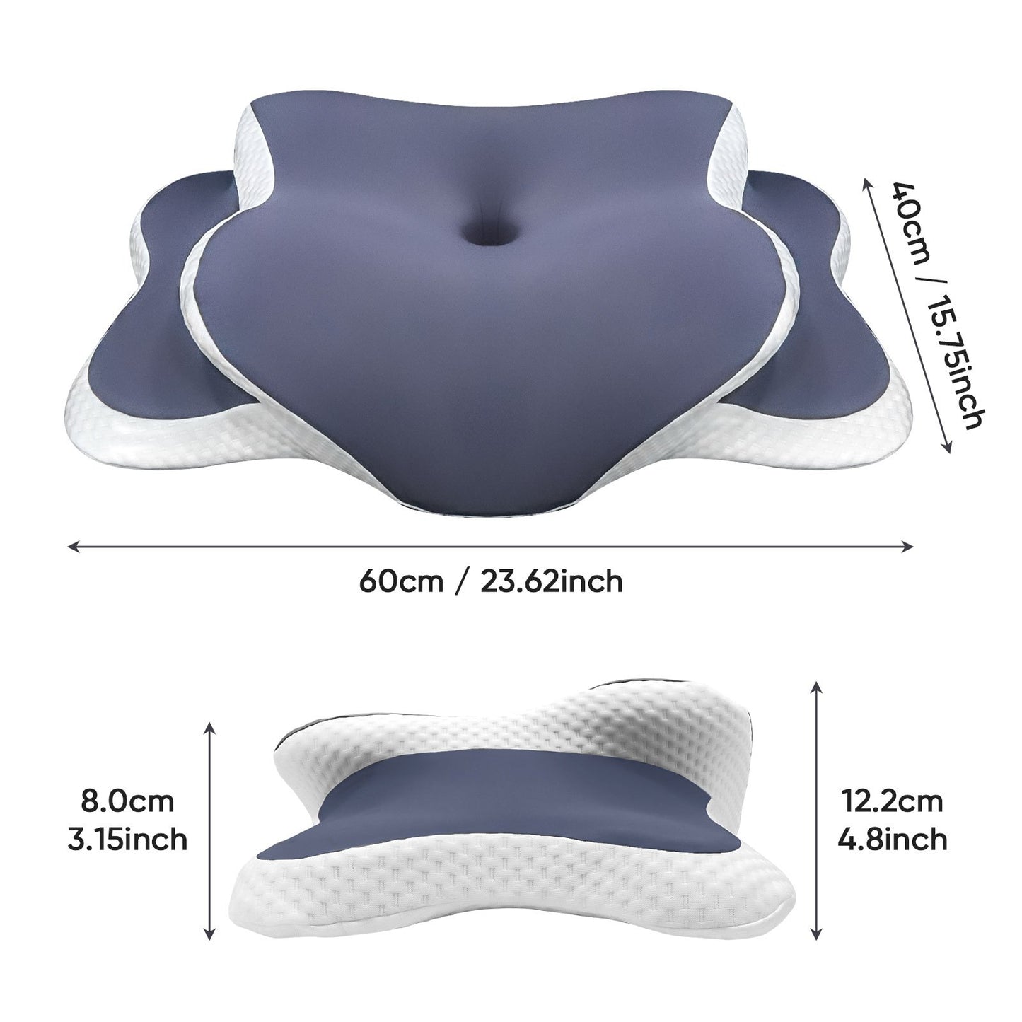 Adjustable neck pillow with ergonomic design, suitable for all sleeping positions.