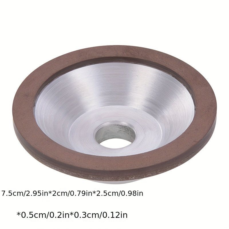 Resin diamond grinding wheel for tungsten carbide sharpening - manual rotary tool for alloy grinding.