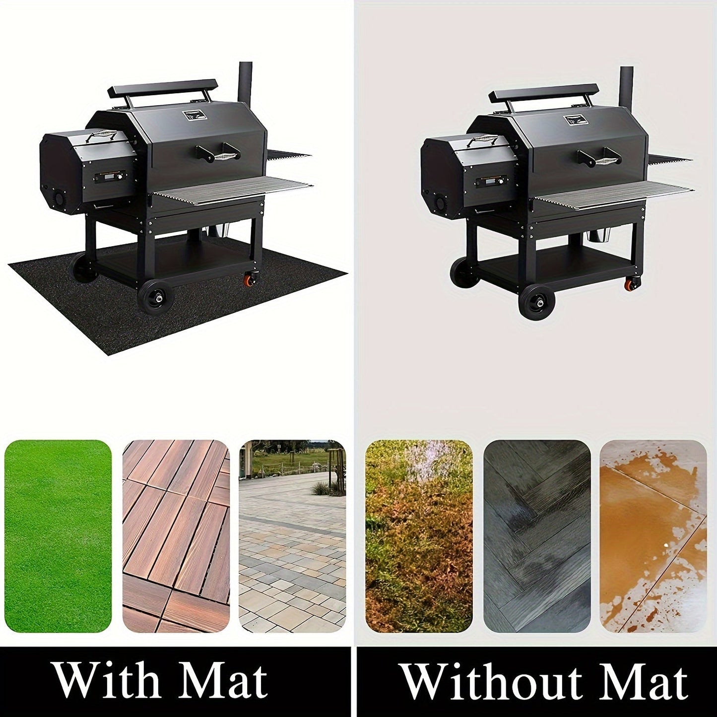 Silicone BBQ Grill Mat, 1 piece, Size: 91.44x127.0 cm, Waterproof, Oil-Resistant, Reusable Outdoor Deck Protection Pad