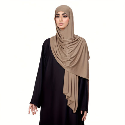 Women's Fashion Scarf with Solid Color, Equal Length on Two Sides, Lazy, Breathable, Comfortable, Sun Protection.