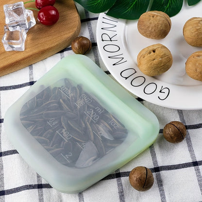 The newest version of the FreshStorage Bag is a Microwave Refrigerator Food Preservation Sealed Bag, made from leak-proof food-grade silicone with a self-sealing feature. This Recycling Storage Bag is perfect for storing and preserving food.