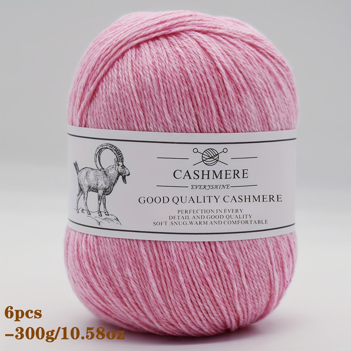 6-Pack Luxurious Cashmere Yarn for Knitting and Crocheting - Soft, Warm, Durable 80% Cashmere 20% Acrylic Blend - Perfect for Sweaters, Pants, Gloves, Hats, and DIY Crafts - 1.76oz Each