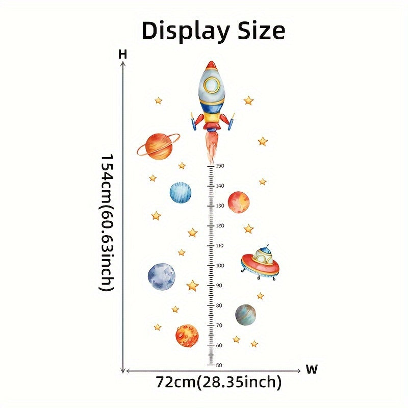 Rocket Height Measurement Decal for Bedroom and Living Room