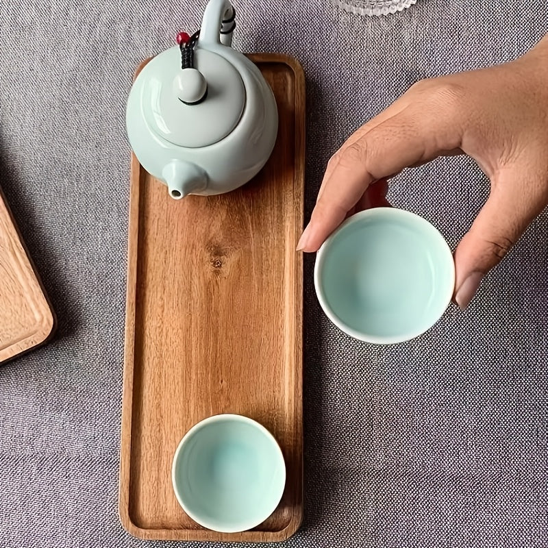 Wooden serving platter for holidays and parties, oval shape with metal finish, food-safe wood ideal for decorative use.