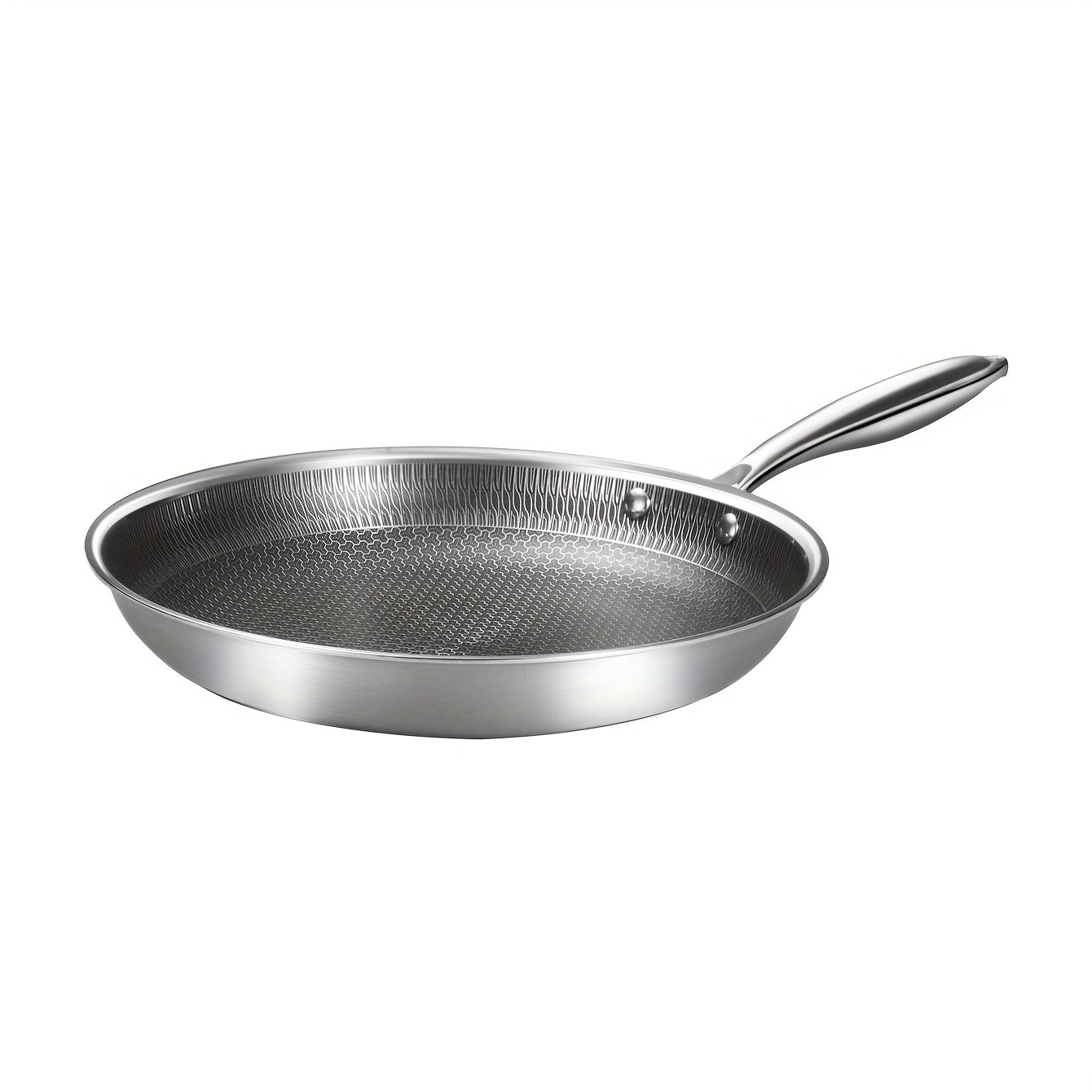 Stainless Steel Non-Stick Frying Pan - Available in Multiple Sizes (19.81cm, 23.88cm, 27.94cm) - Hand wash recommended - Suitable for Smooth Surface Induction Cooktops - Durable Kitchen Cookware for Gas, Eggs, Pancakes, and Steaks.