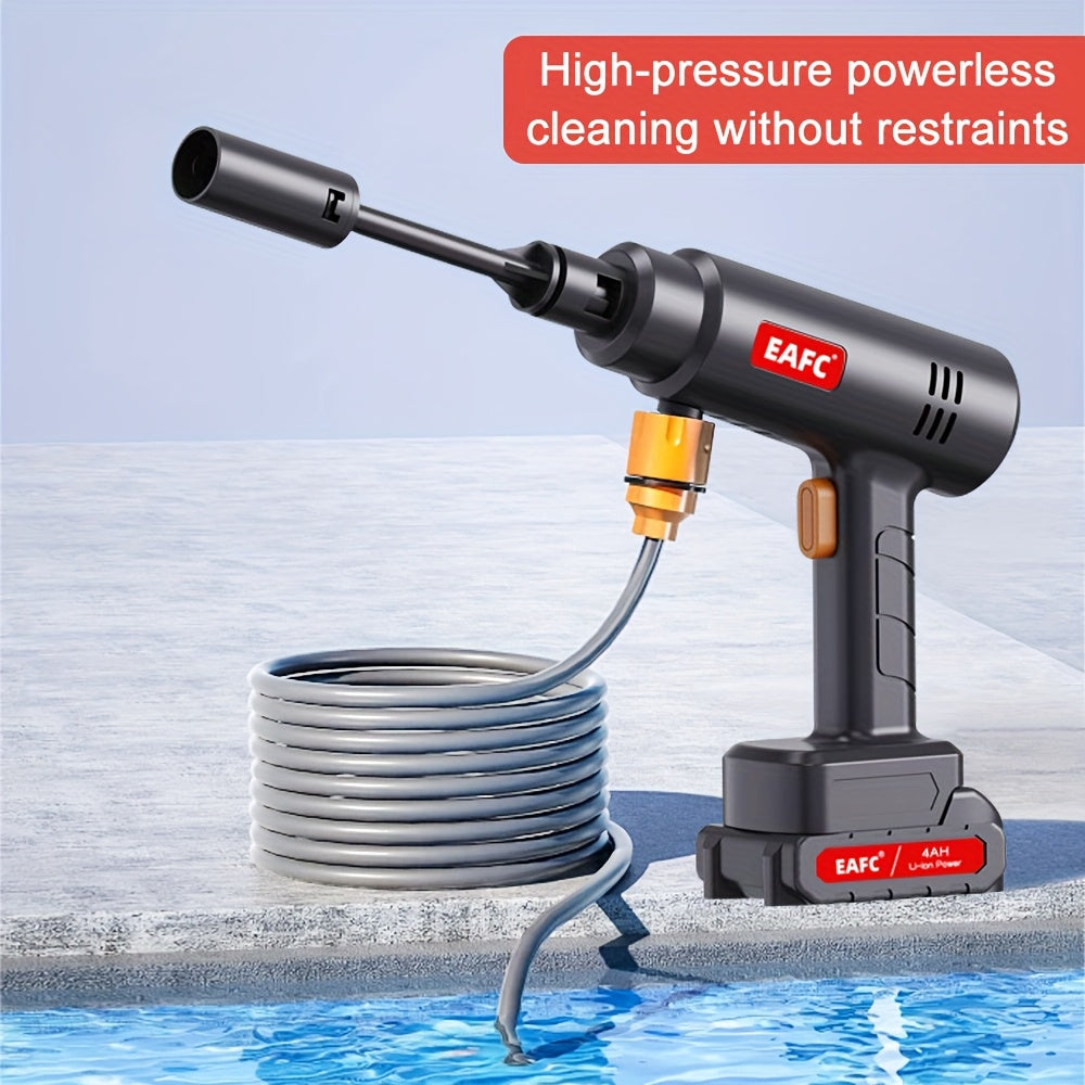 EU Plug High Pressure Electric Washer with Foam Bottle perfect for car and floor cleaning.