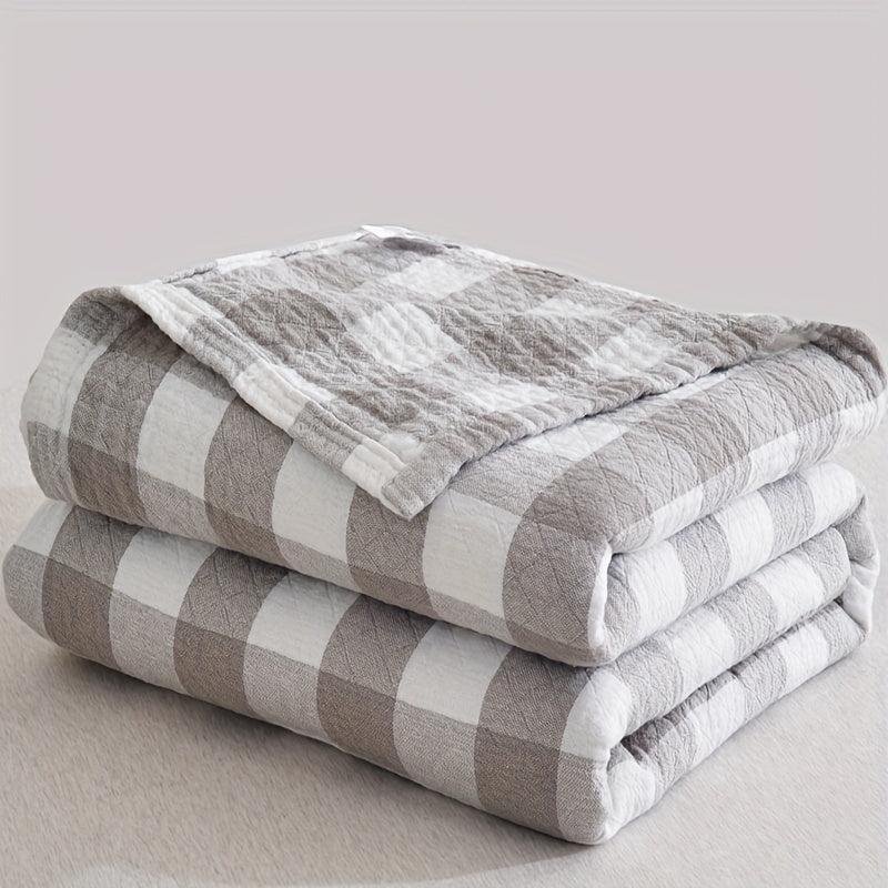 Soft and warm throw blanket with classic plaid pattern print, perfect for snuggling on the couch, in the office, or while camping. This multi-purpose blanket is great for all seasons and makes a perfect gift.