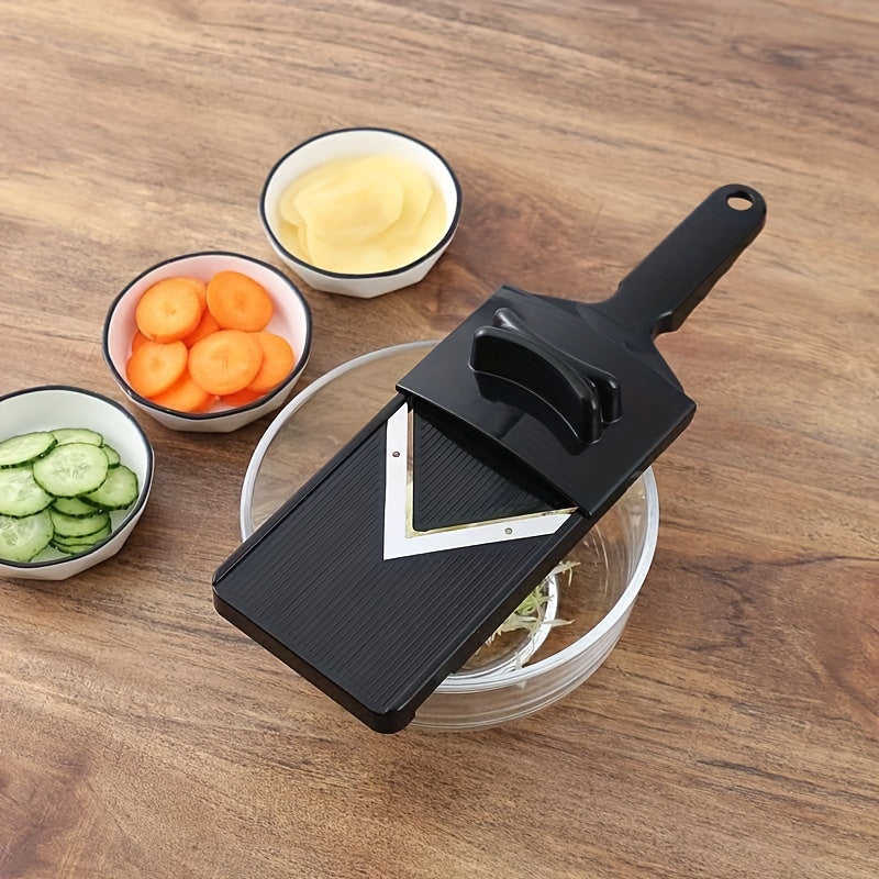 Cabbage stainless steel shredder for slicing vegetables like potato, lemon, cucumber, and radish for salads.