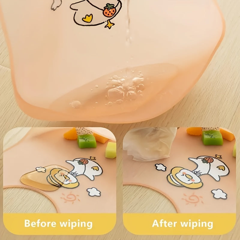 Soft silicone bib for kids is waterproof and dirt-resistant.