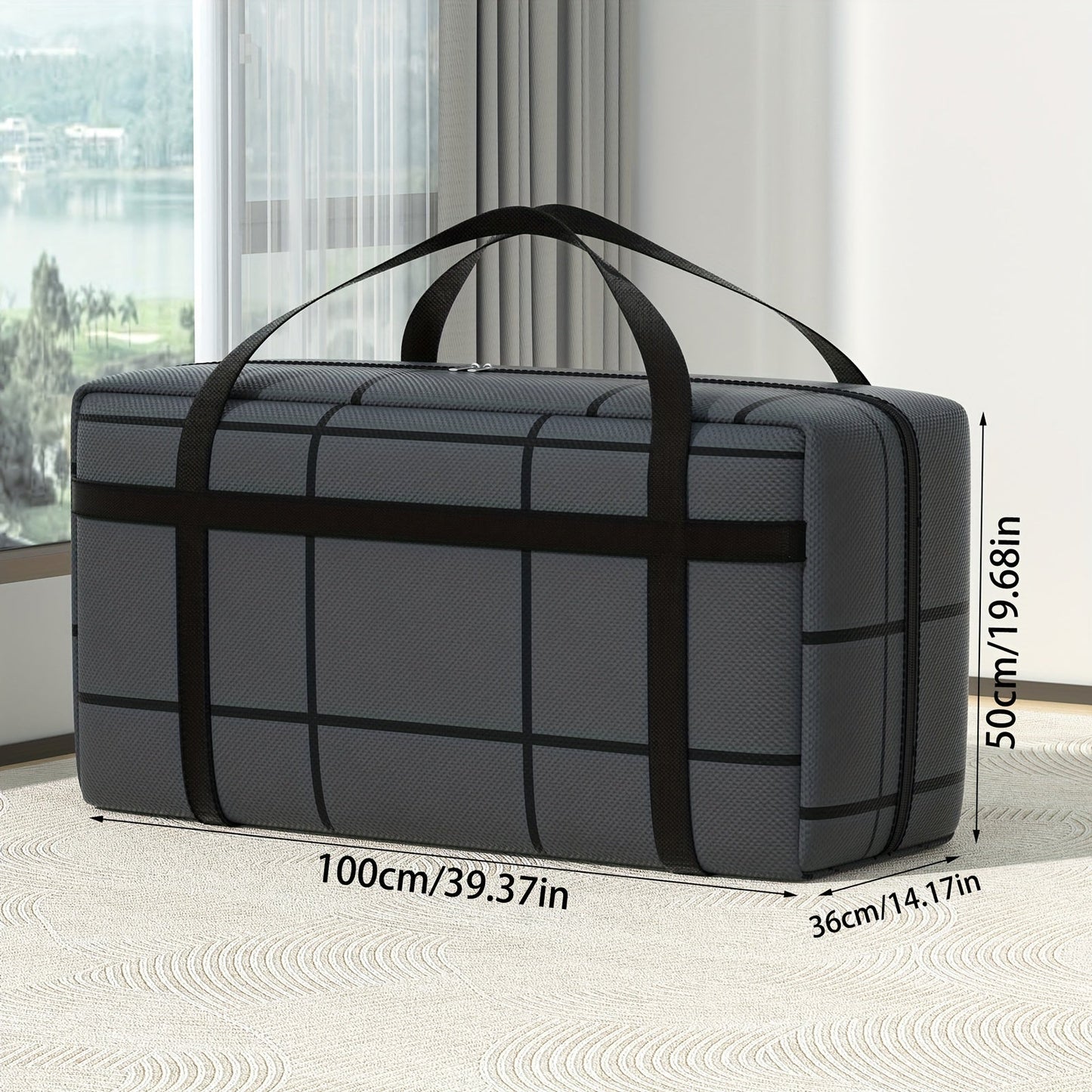 Large Moving Bags with Zippers and Carrying Handles for Easy Transportation, Durable Non-woven Material for Heavy-Duty Storage, Ideal for Bedroom, Home, Closet, Wardrobe, and Travel Accessories for Efficient Organization and Space Saving.