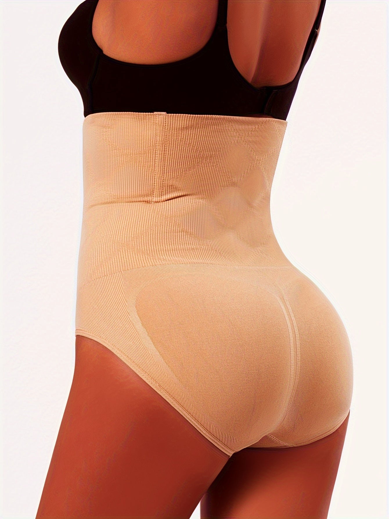 High-waist compression panties for shaping and lifting buttocks, with seamless design for comfort and breathability.