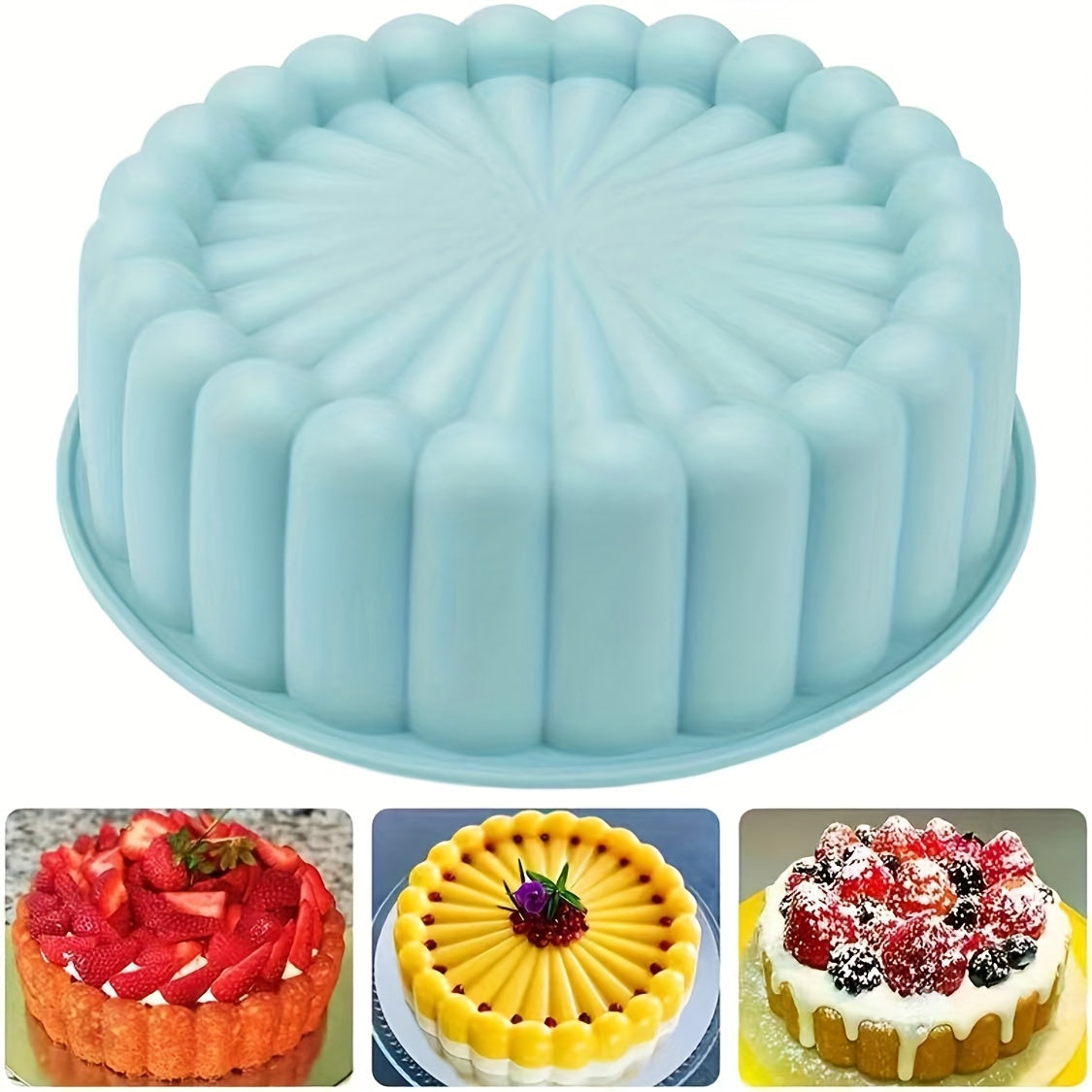 Multi-purpose 19.99cm Silicone Cake Mold with Nonstick Coating - Ideal for Wedding, Birthday Celebrations, and Beyond!