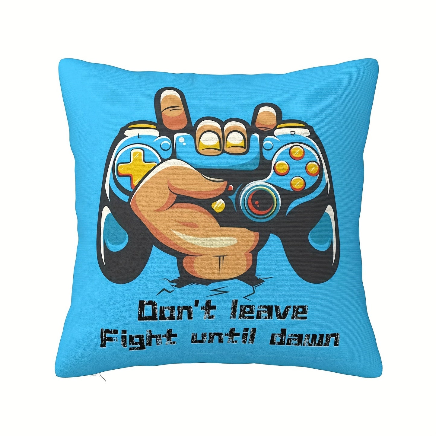 One piece of Square Soft Plush Cushion Cover in the design of a Game Controller, perfect for Video Games enthusiasts. This Pillow Cover can be used as Home Decor, Room Decor, Bedroom Decor, or as a decorative Pillowcase, measuring 45.72cm x 45.72cm.