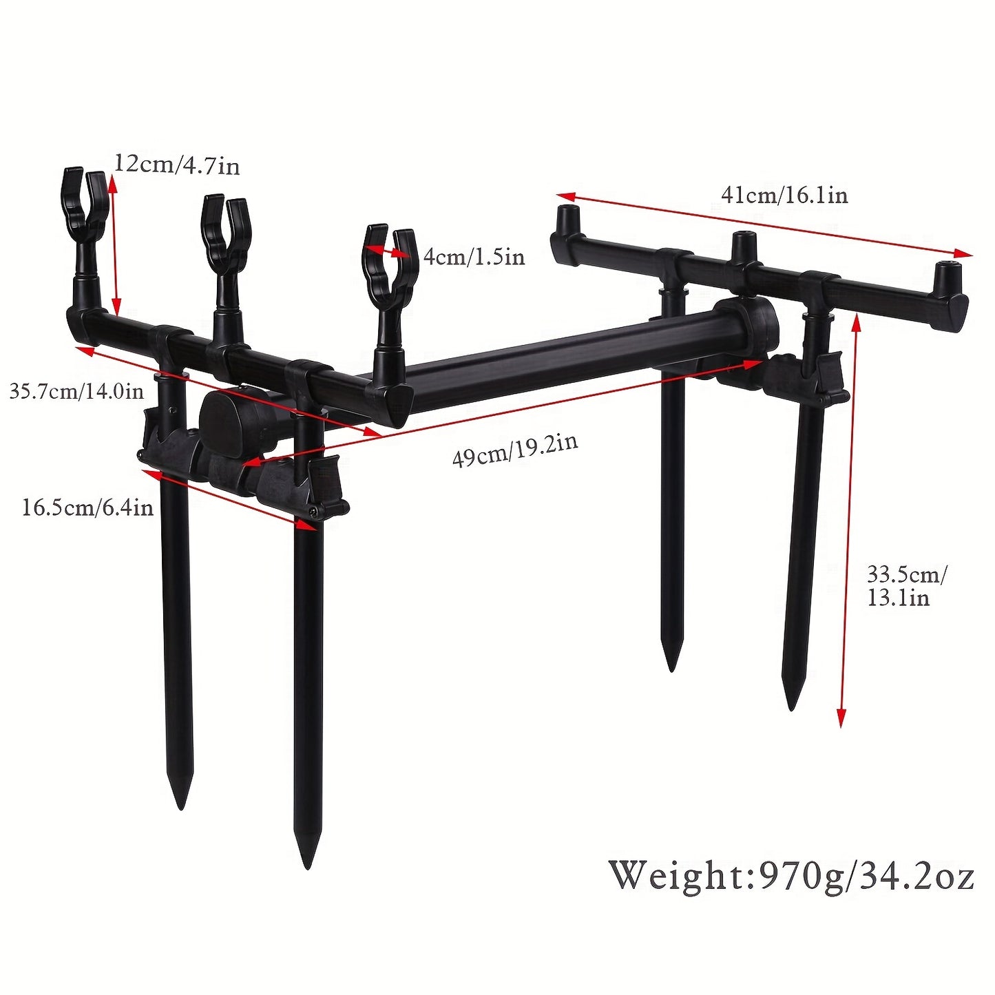 Aluminium alloy and ABS material carp fishing pole racks.