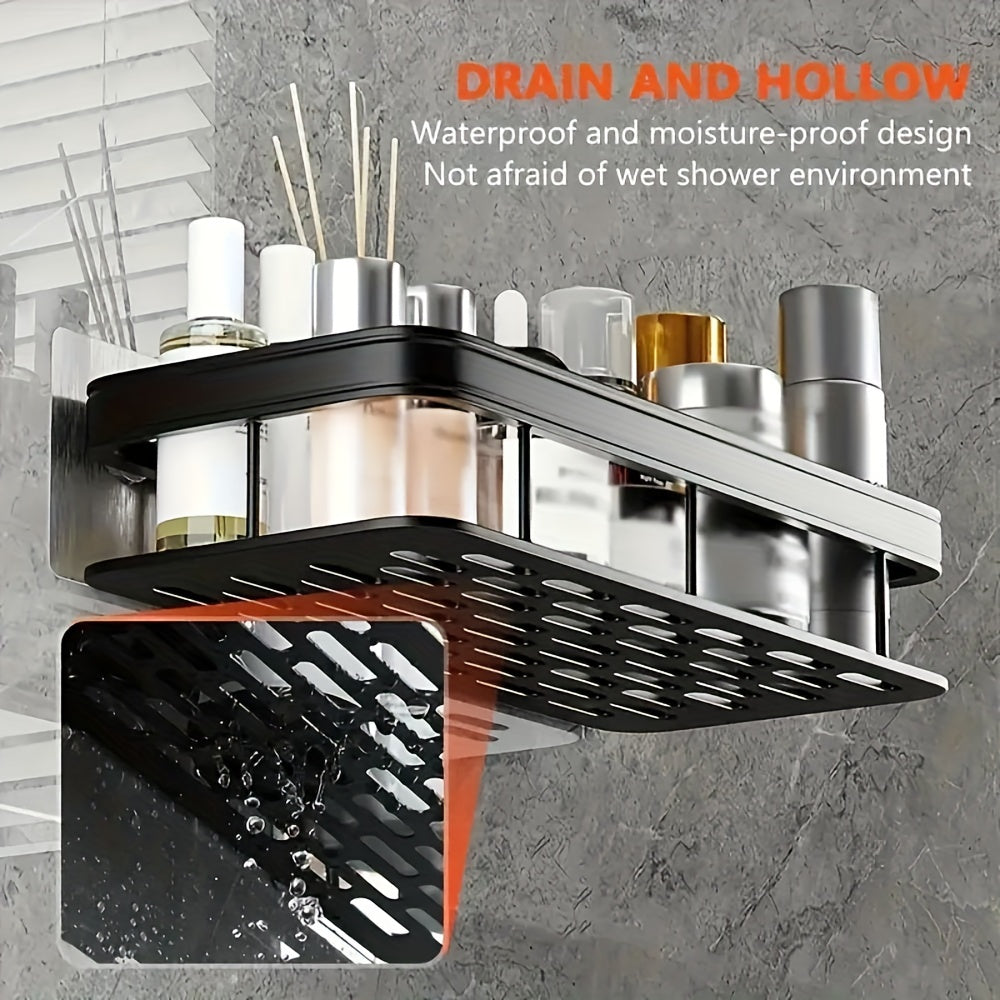 Spacious Aluminum Wall Rack for Bathrooms and Kitchens - Convenient Storage Solution