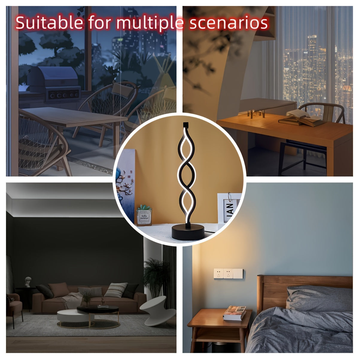 Unique Spiral Table Lamp adds warmth and style to any home.