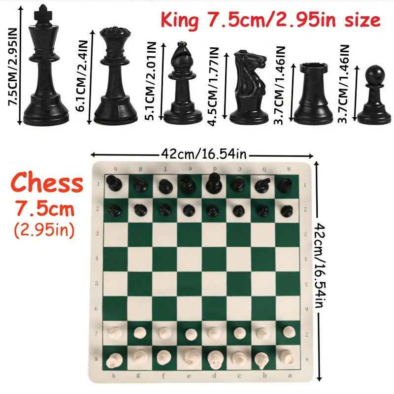 International Chess Set for Adults: Plastic Chess Pieces for Championship Game