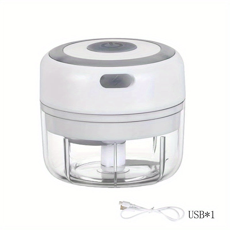 Upgrade your kitchen with this powerful Electric Food Chopper! This Wireless Portable Electric Chopper includes a Mini Electric Garlic Crusher, perfect for all your chopping needs. Also included is a USB Meat Grinder and Masher in 100/250ml sizes.