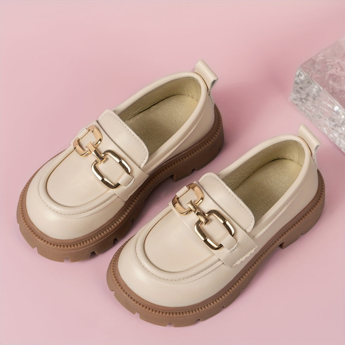 Non-slip horsebit loafers for girls, perfect for spring and summer.