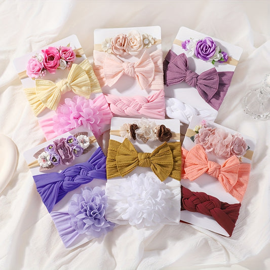 3 cute girl's nylon headbands perfect for styling hair.