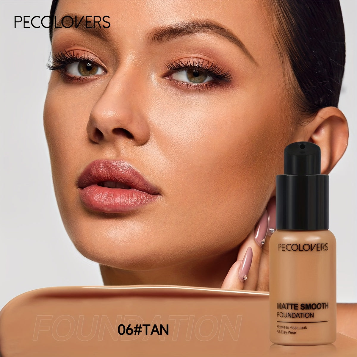 1pc PECLOVER Matte Smooth Foundation - Liquid BB Cream for All Skin Tones, Waterproof, Long-Lasting Oil Control, Hydrating Concealer, Multi-Use for Uneven Skin Tone Correction, Natural