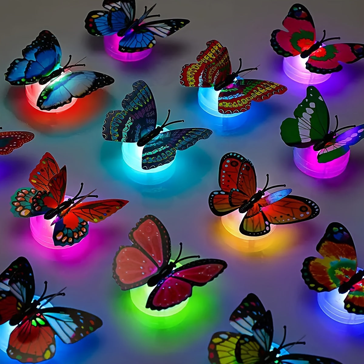 Vibrant 3D Butterfly LED Night Light - Ideal for Nursery, Garden, Backyard, and Party Decor, Battery Operated