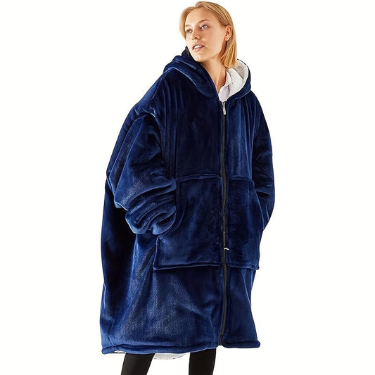 A Super Soft Wearable Blanket with Zipper for Cozy Office Breaks, Sofa Throws, or Shawls