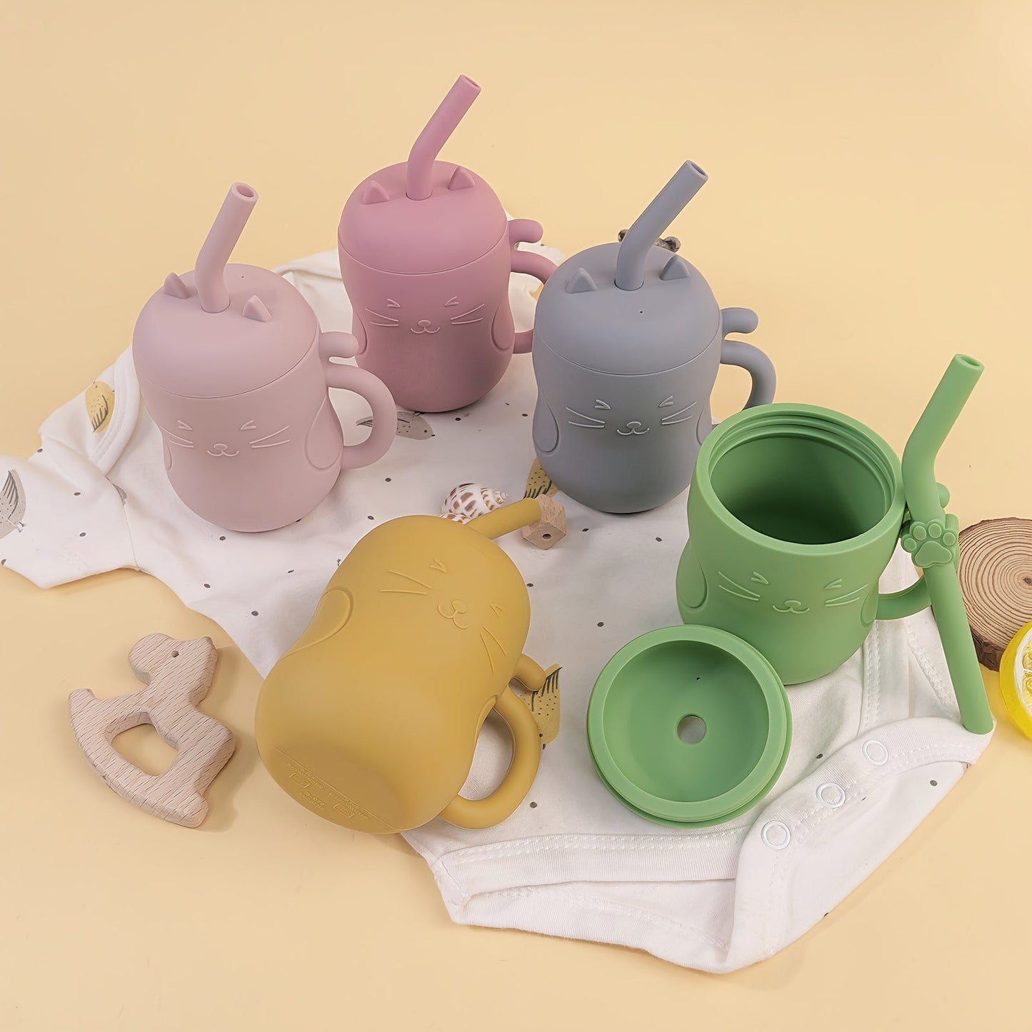 Get your hands on the adorable TYRY.HU Cute Kawaii Cat Learning Cup - designed to make feeding time fun and easy for your baby! This leak-proof, BPA-free cup comes with a cute stopper and straw, making it perfect for baby's first feedings.