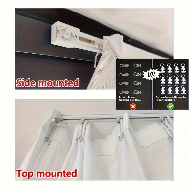 Convenient Self-Adhesive Curtain Track Set - Available in 1m, 1.4m, and 2m Lengths, Complete with 10 Additional Rollers & Stoppers - Ideal for Bay Windows, Doors, and Cabinets | Made from Long-lasting ABS Material