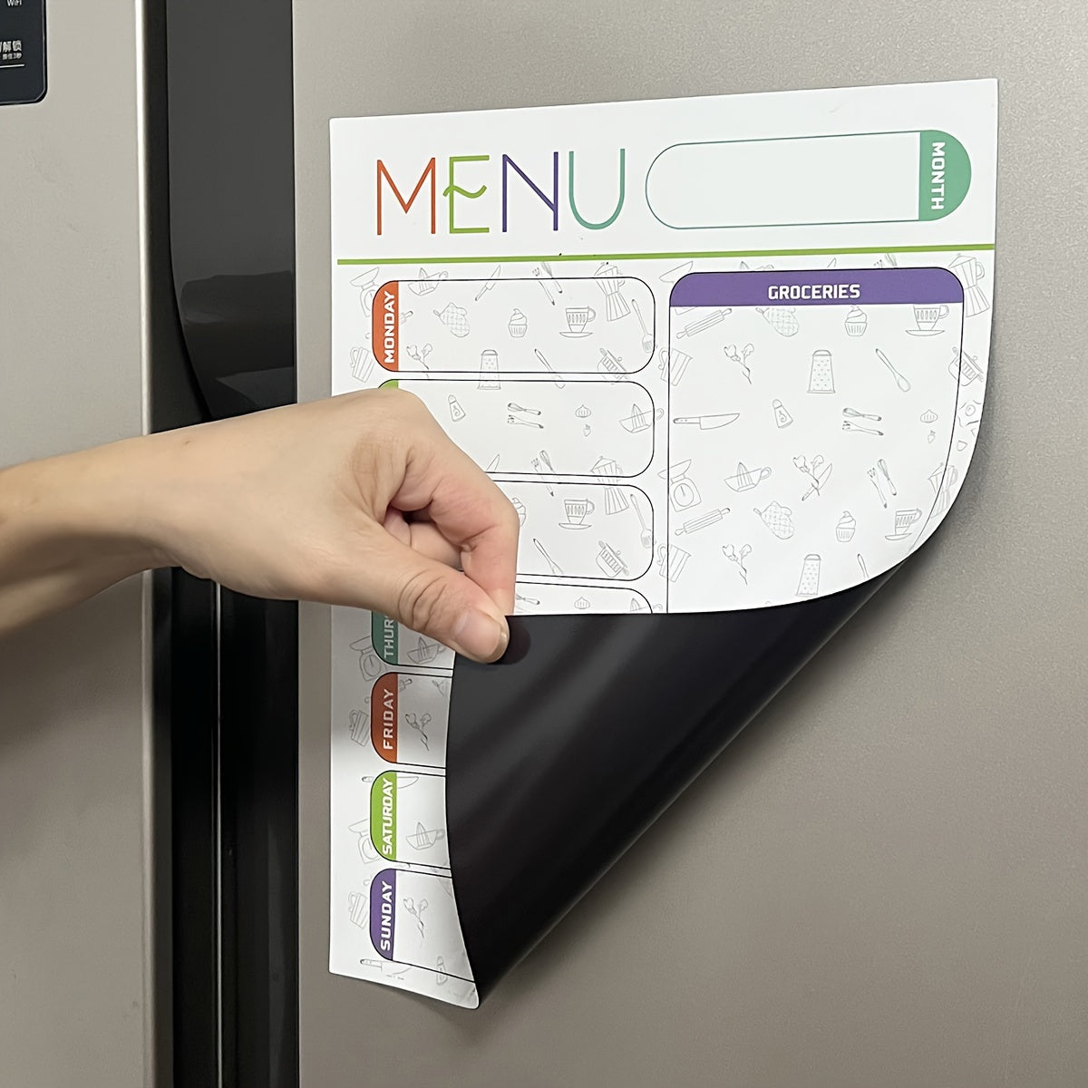 Reusable Magnetic Dry Erase Whiteboard Sticker for Fridge - Convenient and Easy-to-Clean Kitchen and Dining Planner, Schedule, and Memo Board