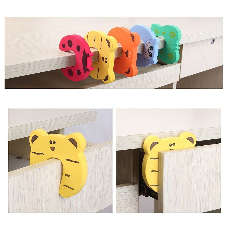 Set of 5 Random Style Baby Child Safety Door Stoppers in Animal Foam Design - Perfect for Christmas, Halloween, or Thanksgiving Day Gift