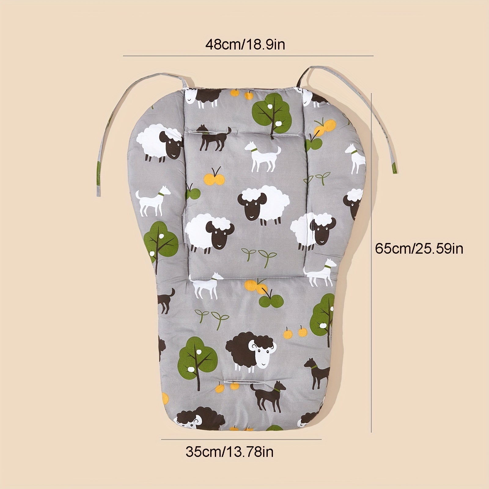 Sheep Cartoon Stroller Cushion - Comfy Seat Pad for Lounging