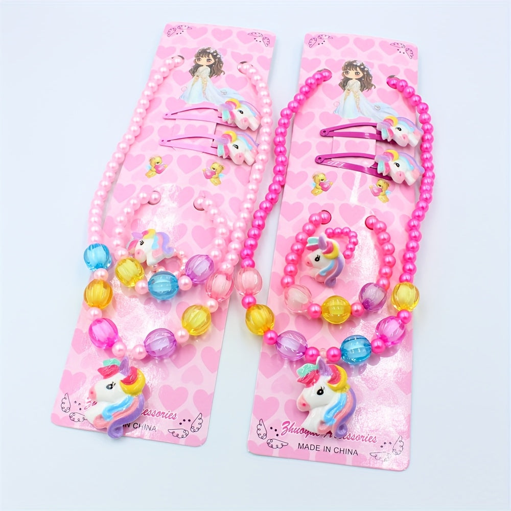 WhimsyWear Handcrafted Unicorn Beaded Jewelry Kit - Cute animal-themed jewelry set for little princesses.