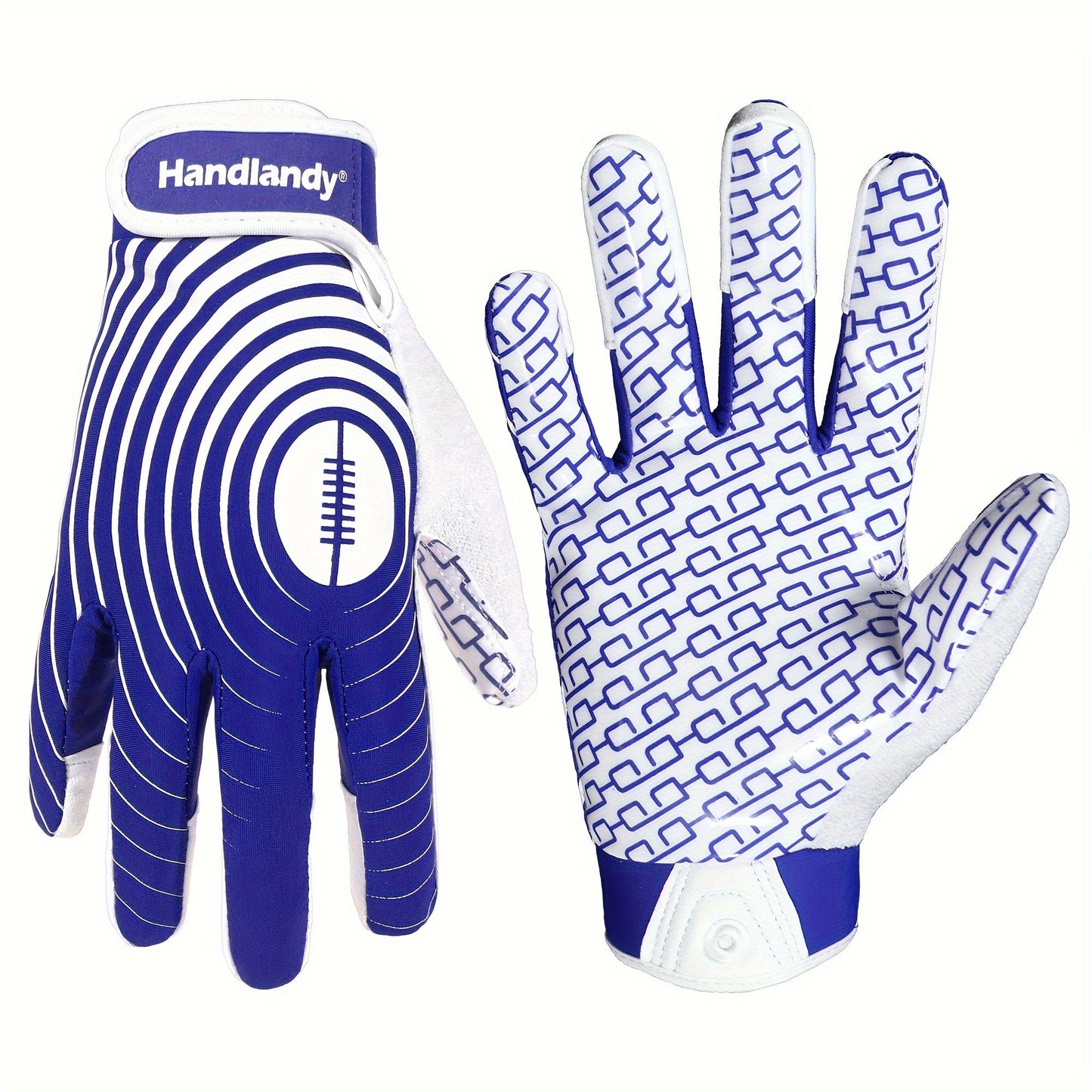 Unisex Football Gloves with Dual Colors, Adjustable Closure, Non-Slip Grip, Strong Hold, Absorbent Terry Cloth, Ideal for Sports