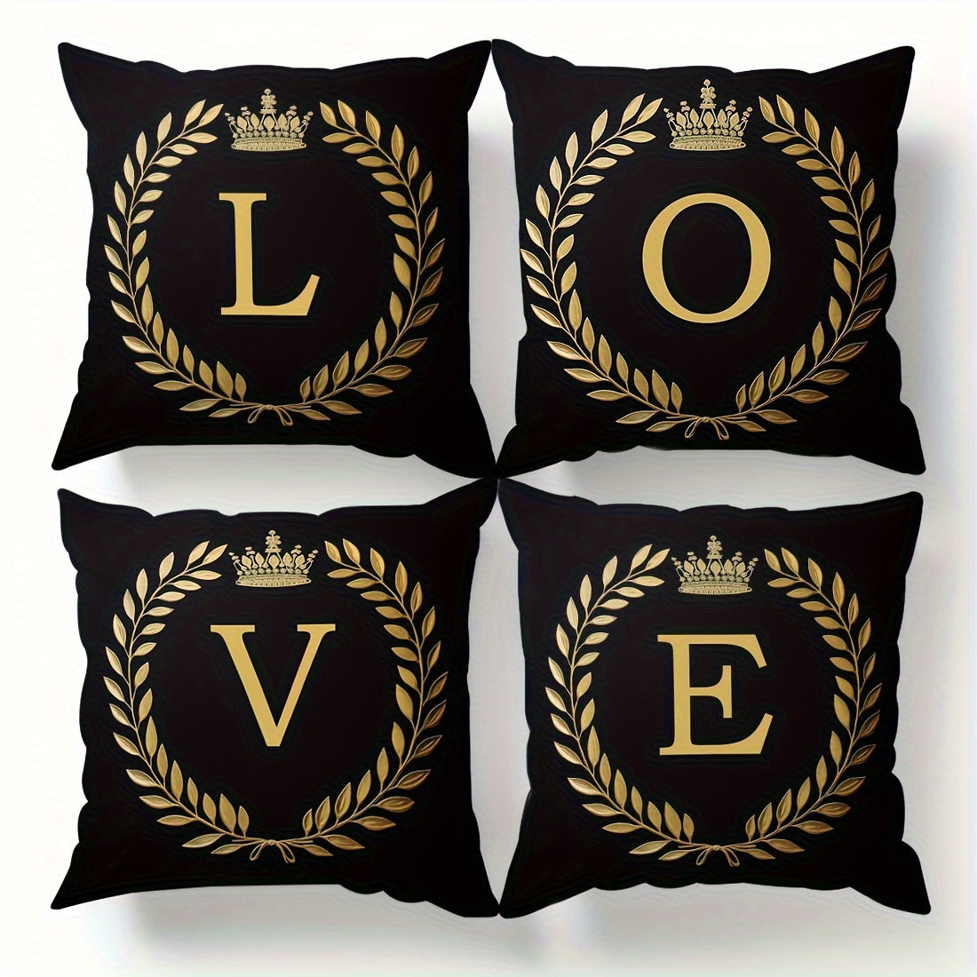 Stylish English letter print pillow cover made of soft peach skin velvet. Features zip closure and machine washable. Measures 45.72x45.72 cm, ideal for home and office decor.