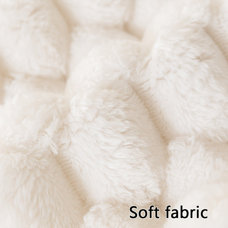 Solid color plush sofa cushion cover, pet-friendly, anti-slip, machine washable.