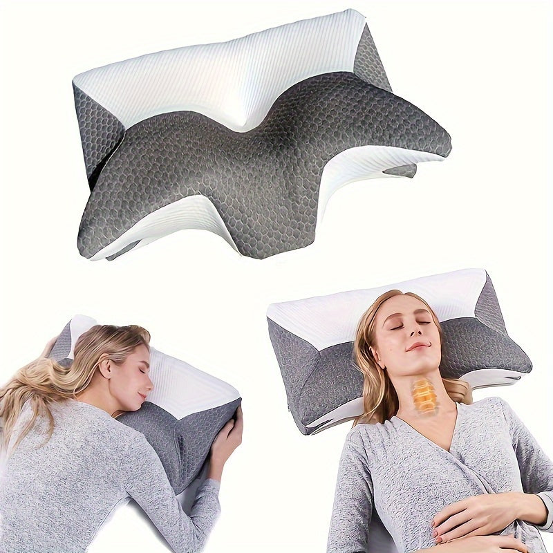 Christmas present: 1pc Cervical Memory Foam Pillow - Contour Pillows designed to provide Ergonomic Orthopedic Sleeping Contoured Support for Neck and Shoulder Pain. Suitable for Side Sleepers, Back Sleepers, and Stomach Sleepers. Queen Size.