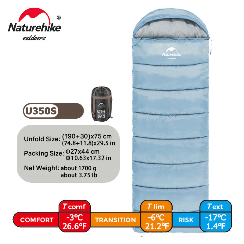 Naturehike U Series Envelope Sleeping Bag with Hood thermal sleeping bag