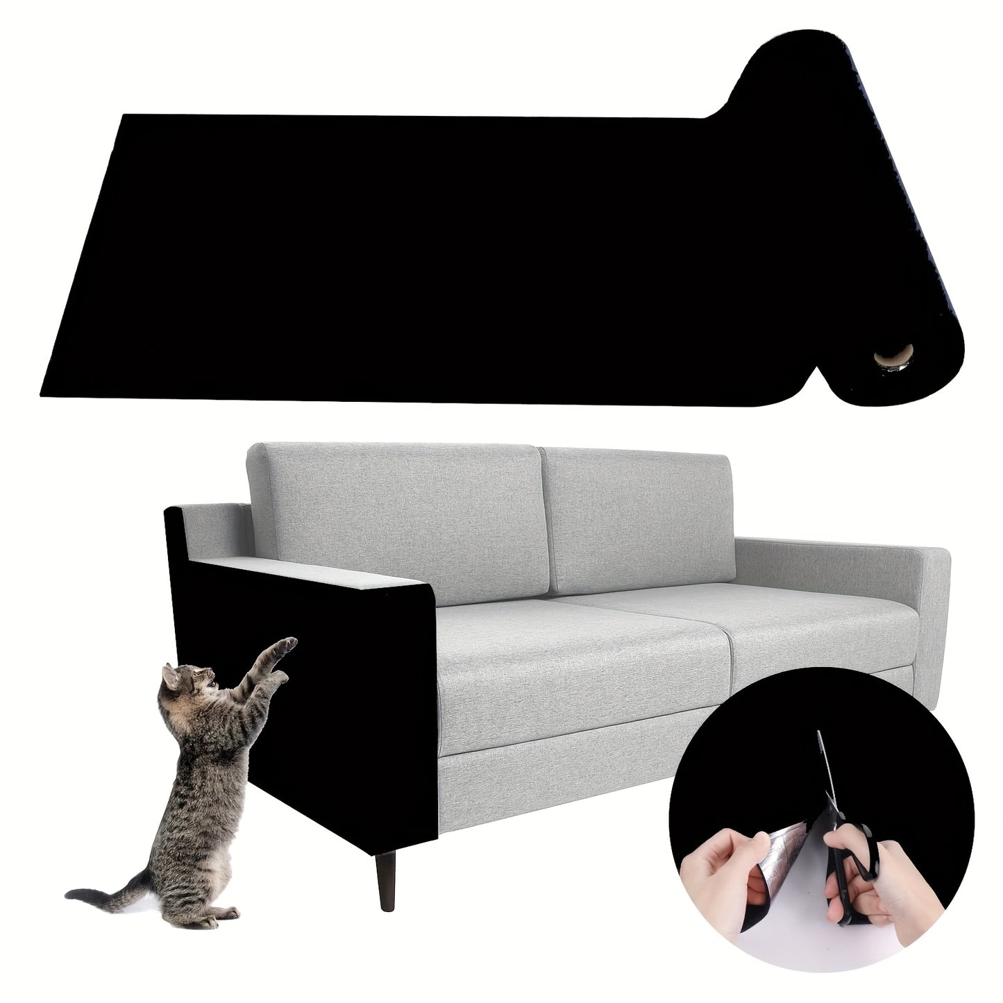 DIY self-adhesive carpet for cats, with scratching board, climbing mat, tree stand, and climbing stickers. Protects furniture and entertains cats.