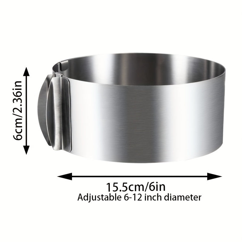 Set of 5 Stainless Steel Cake Molds with Adjustable Sizes, 15.24-30.48 cm, 5 Height Options - Ideal for Baking Cheesecakes, Round and Durable Molds with Non-Stick Interiors for Various Holidays - Valentine's Day, Halloween, Christmas, Easter