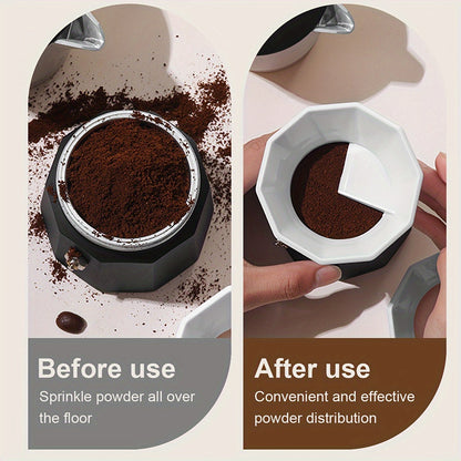 Moka Pot Dosing Funnel and Distributor Tool Set for Espresso Coffee - Includes Rotary Powder Dosing Ring Machines and Coffee Leveling Tool to Easily Distribute and Tamp Grounds in Moka Coffee Pots