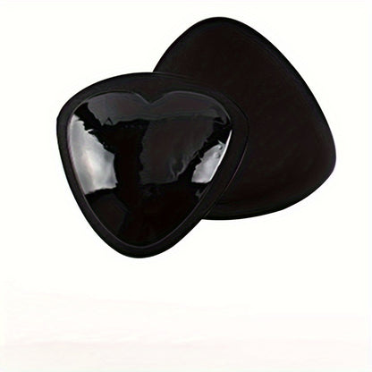 Thick, push-up triangle chest pads that stick on, for women's black lingerie, hand wash only.