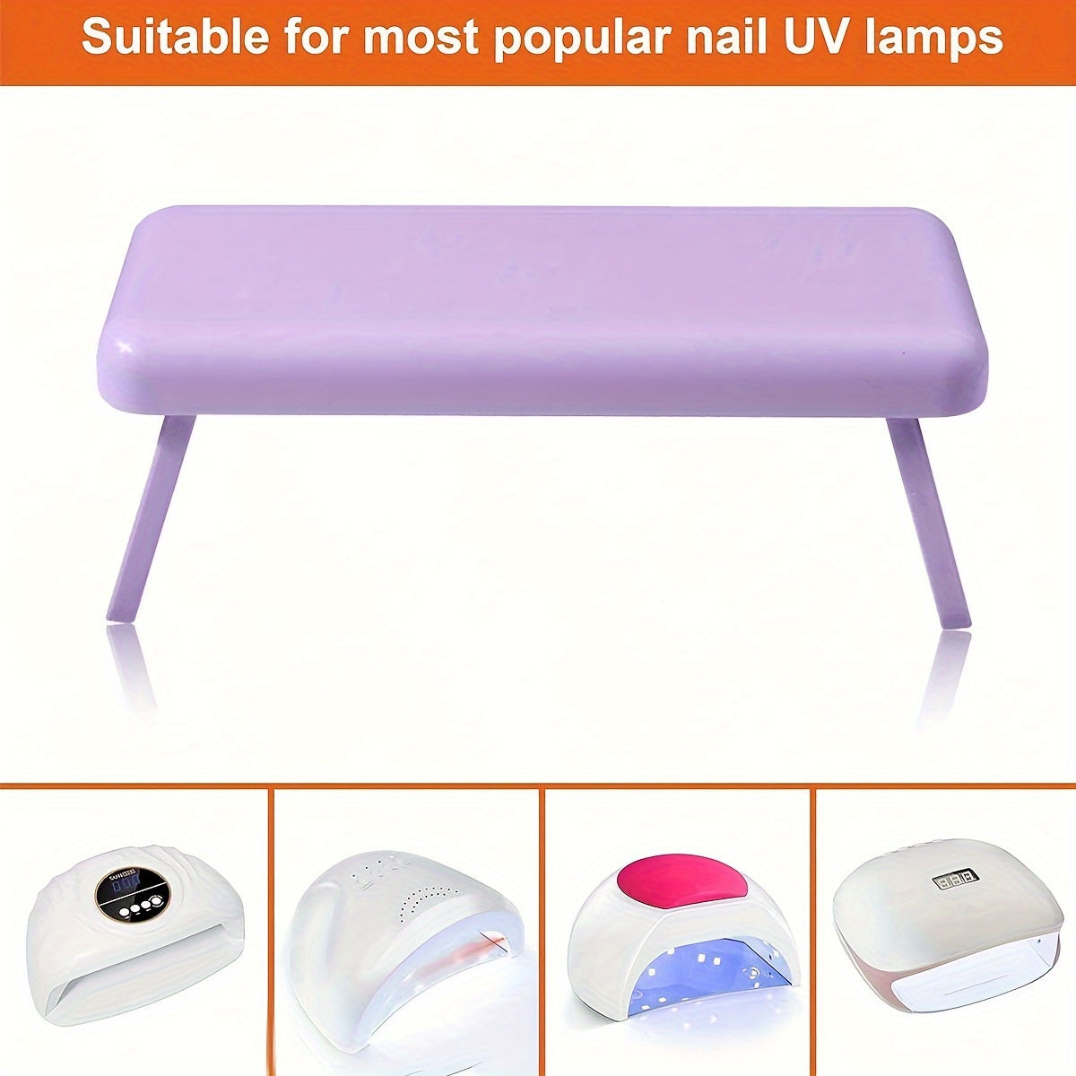 Single folding nail armrest for manicurists, with hand support and wrist rest for salon use.