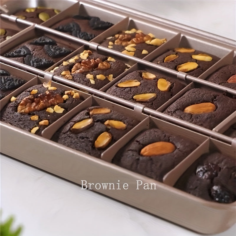 Cake Pan With Dividers, 1 piece, measures 30.99cm X 19.51cm. Also includes a Mini Loaf Pan and a Non-Stick Square Muffin Pan. This Bakeware set is essential for your baking needs and is suitable for use in the oven. Perfect addition to your Kitchen