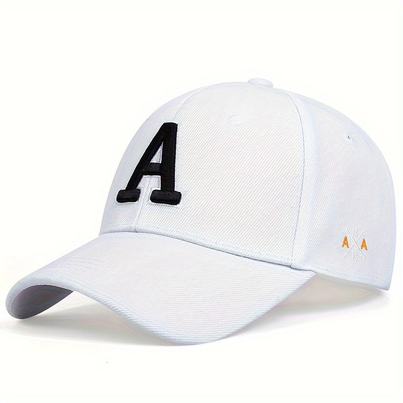 Men's A Letter Embroidery Baseball Cap, Outdoor Sun Protection Casual Cap for Spring and Autumn Travel.