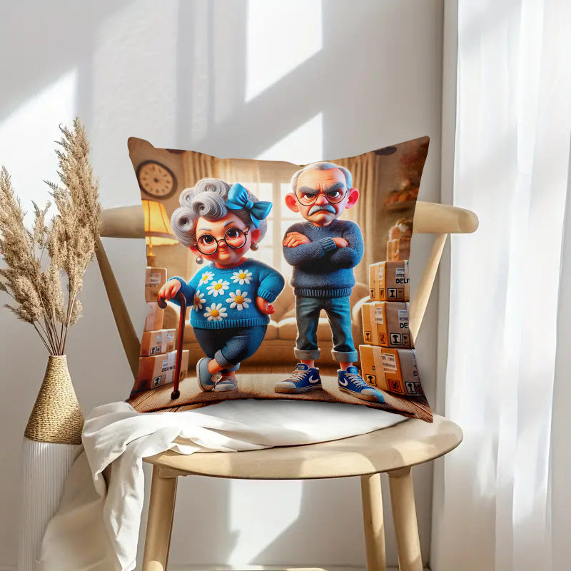 Pamper your grandma and grandpa with the trendy 1pc Glam Style Cartoon Print Pillow Cover. Crafted from hypoallergenic polyester, this machine washable cushion case features a zippered closure and soft knit fabric for maximum comfort. Perfect for bed