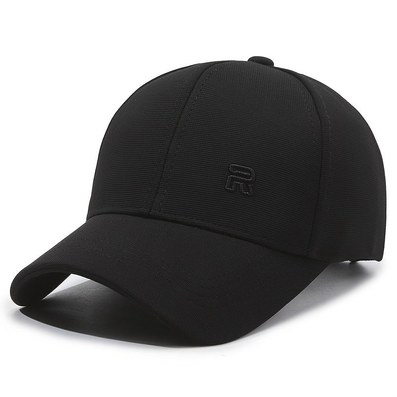 Gender-neutral baseball cap with embroidery, adjustable acrylic material for sun protection. Ideal for outdoor travel with knitted craftsmanship and non-stretch design.