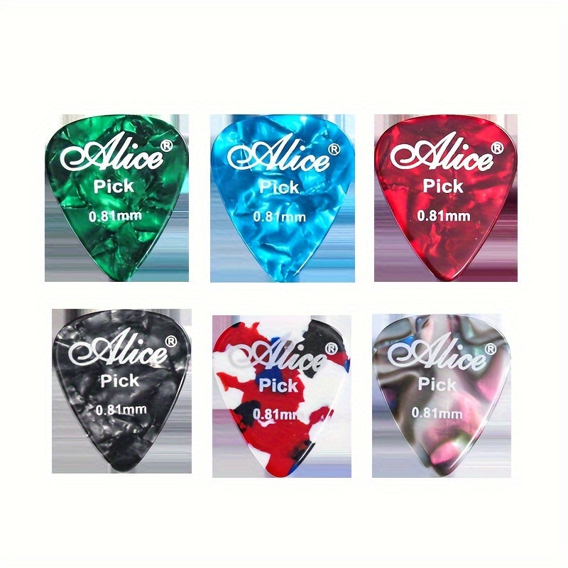 Alice Guitar Picks - Durable Celluloid Plectrums for Acoustic and Electric Guitars, Various Thickness Packs