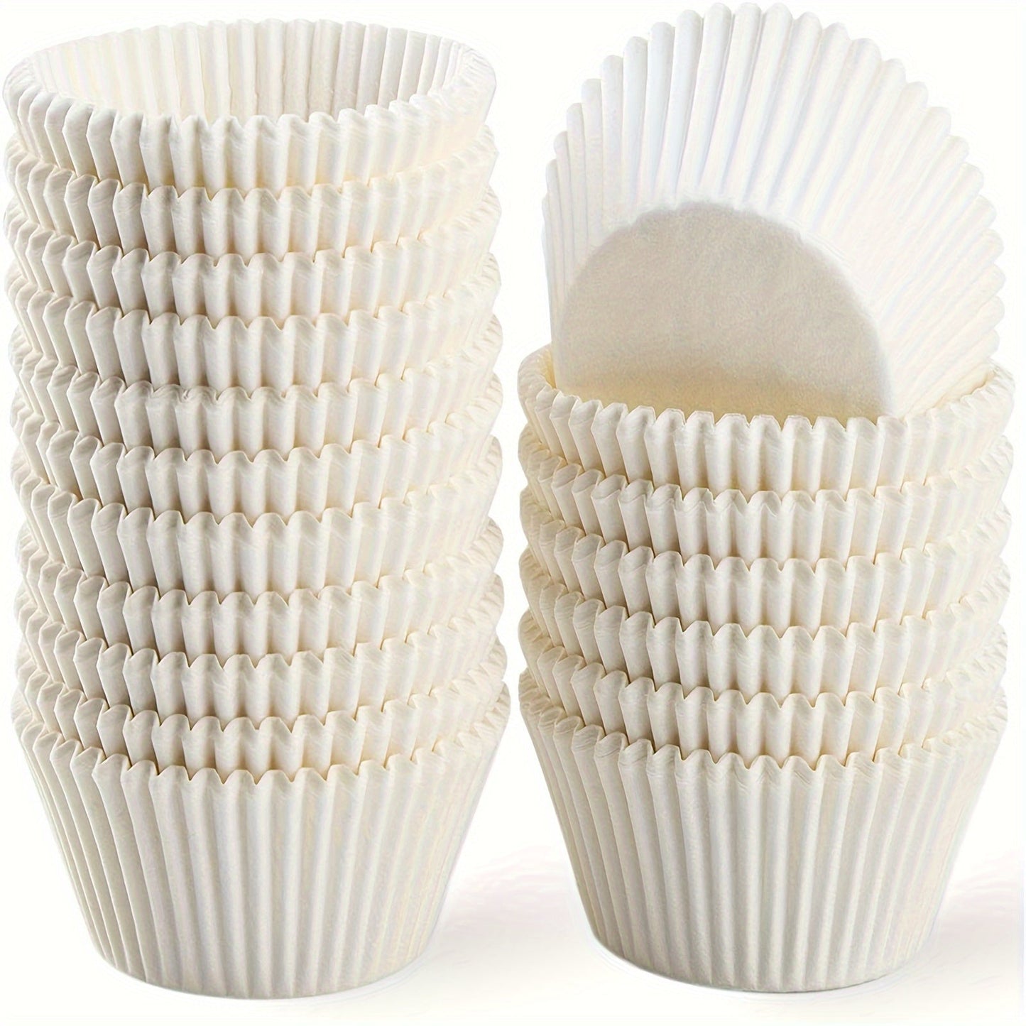 Pack of 200 White Cupcake Liners - Disposable Paper Baking Cups for Muffins and Mini Cakes, Size 5x3cm, Essential for Every Kitchen