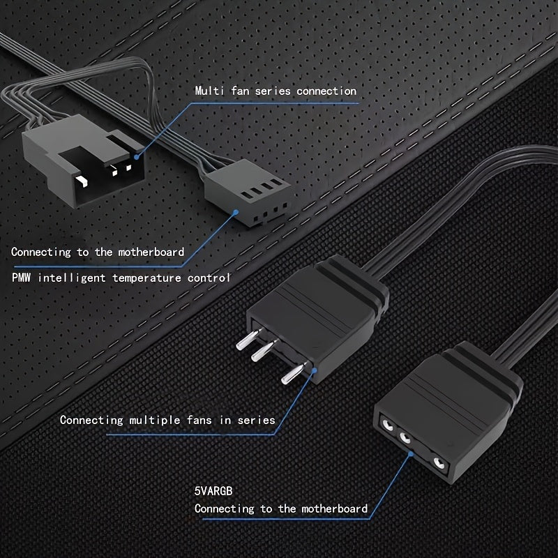 12cm silent ARGB case fan for desktop computer with temperature control, suitable for air-cooling and water-cooling.